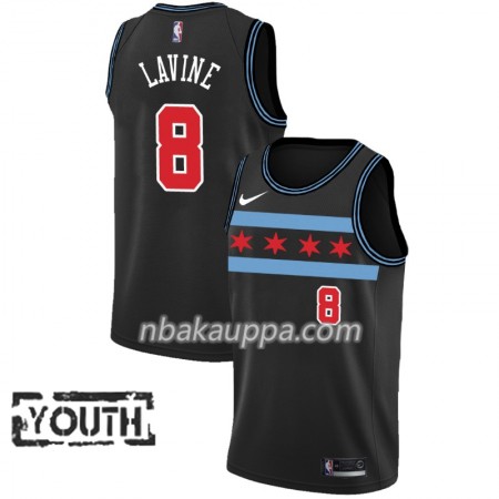 Chicago Bulls Zach LaVine 8 2018-19 Nike City Edition Musta Pelipaidat Swingman - Lasten